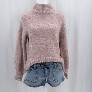 Ann Taylor Women's Light Pink multicolor gold glitter Sweater Size Small